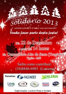 Ainda dá tempo de ajudar a Campanha Natal Solidário do Alto da Serra, em Tapira
