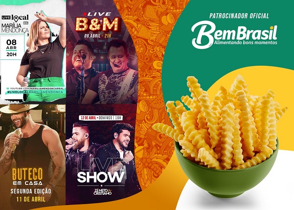 Bem Brasil doa 50 toneladas de alimentos em lives de sertanejos