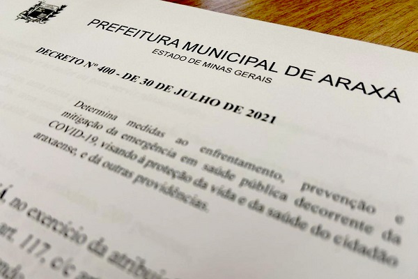 Novo decreto em Araxá libera eventos com regras de biossegurança; outras proibições também foram revisadas
