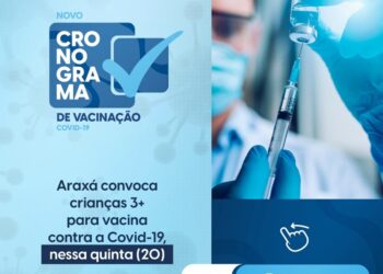 Araxá convoca crianças 3+ para vacina contra a Covid-19 nesta quinta