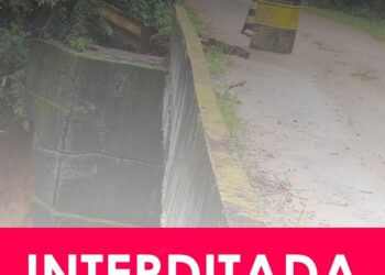 Secretaria de Agricultura em Araxá interdita ponte sobre o Ribeirão Pirapetinga