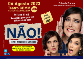 Comédia ‘Não’, com Adriana Biroli, chega a Araxá na Campanha Vá ao Teatro