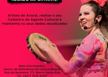 Fundação Cultural Calmon Barreto convoca artistas de Araxá para realizar ou atualizar o Cadastro de Agente Cultural