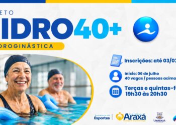 Abertas inscrições para aulas gratuitas de hidroginástica para pessoas com mais de 40 anos em Araxá